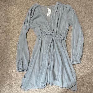 Bluebell Long Sleeve Sheer Flowy Mini Dress Size M